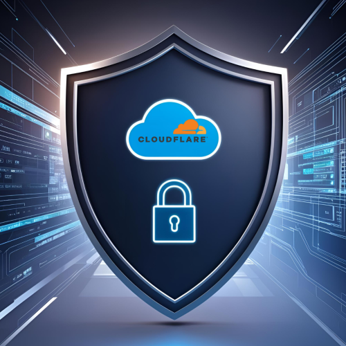 A-futuristic-cybersecurity-themed-image-with-a-shield-and-digital-lock-featuring-the-Cloudflare-logo-1